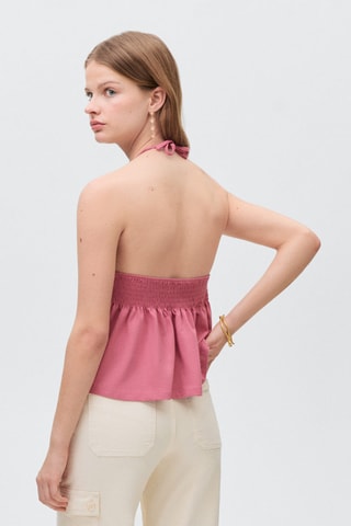 Top froncé noeud - Rose clair