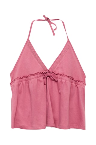 Top froncé noeud - Rose clair