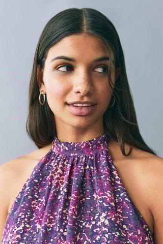 Robe imprimé emmanchures américaines - Violet