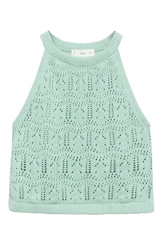 Top maille ajourée - Vert d'eau