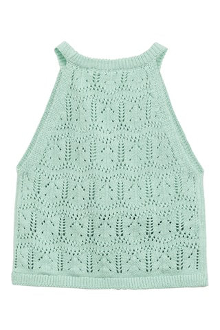 Top maille ajourée - Vert d'eau