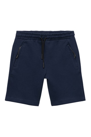 Bermuda coton cordon - Bleu marine