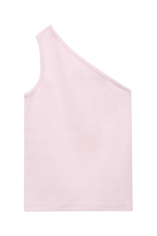 Top côtelé asymétrique - Blanc cassé