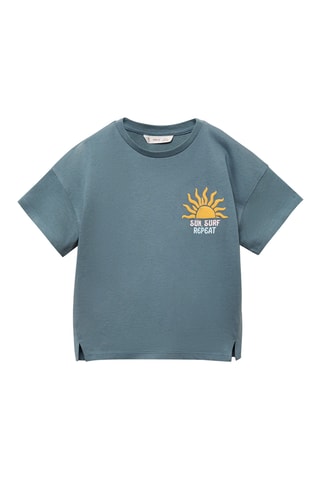 T-shirt imprimé relief - Bleu pétrole