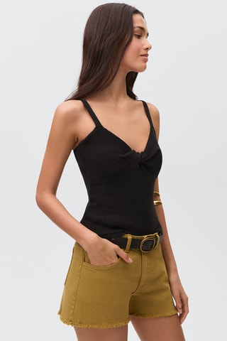 Top maille bretelles - Noir