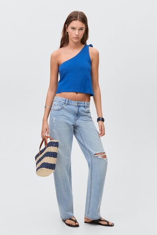 Top asymétrique noeud - Bleu