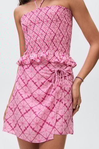 Jupe portefeuille imprimée - Rose