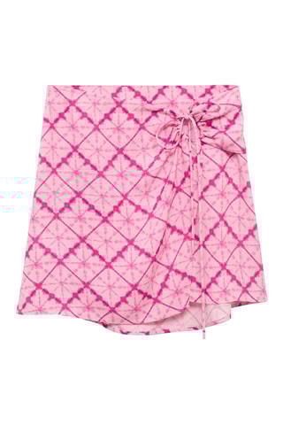 Jupe portefeuille imprimée - Rose