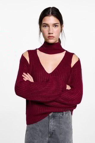 Pull-over oversize ouvertures - Grenat