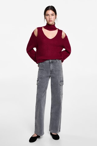 Pull-over oversize ouvertures - Grenat