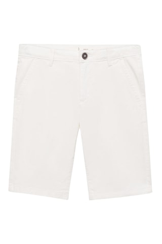 Bermuda slim-fit chino coton - Blanc