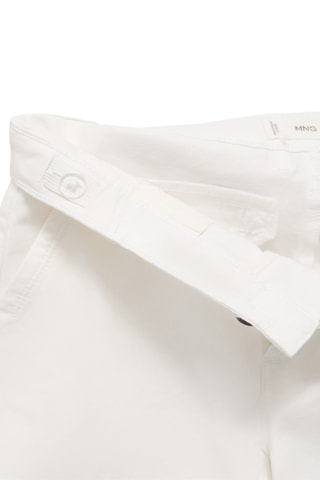Bermuda slim-fit chino coton - Blanc