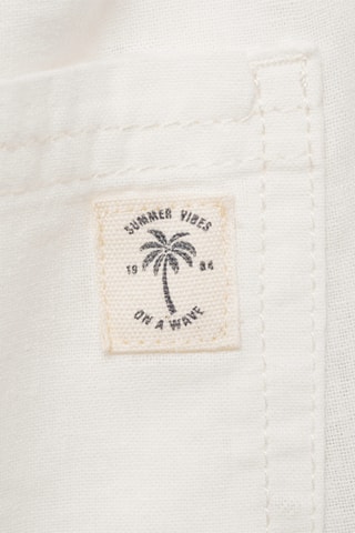 Pantalon lin taille élastique - Blanc