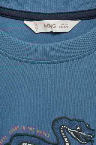 T-shirt en coton imprimé - Bleu