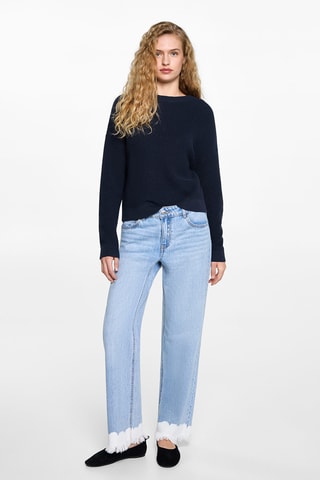 Pull-over maille ouvertures - Bleu marine