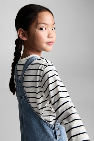 Robe chasuble courte en jean - Bleu