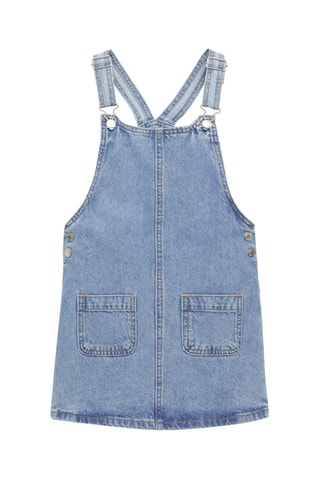 Robe chasuble courte en jean - Bleu