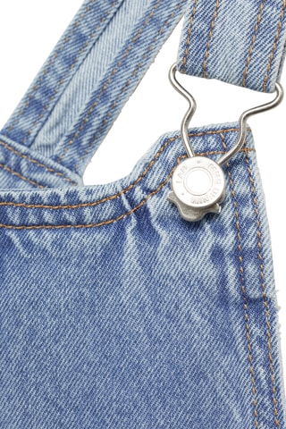 Robe chasuble courte en jean - Bleu