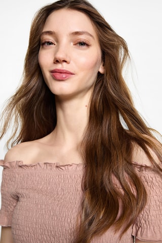 Top bustier froncé - Rose clair