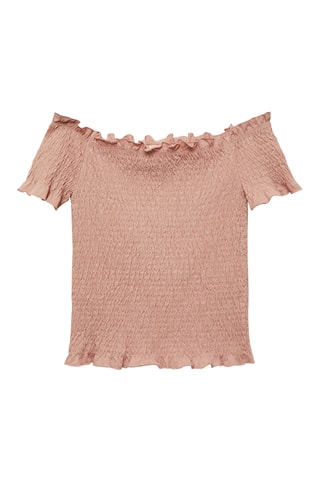 Top bustier froncé - Rose clair