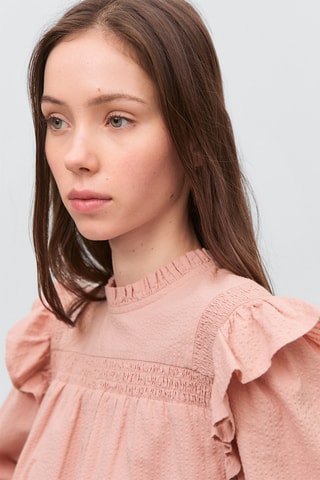 Blouse texturée coton - Rose clair