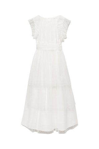Robe plumetis volants - Blanc