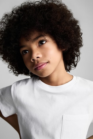 T-shirt poche plaquée - Blanc