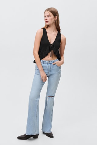 Top crop noeud - Noir