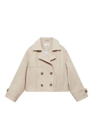 Veste crop double boutonnage - Gris clair