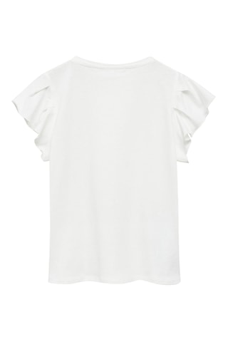 T-shirt volants manches courtes - Blanc cassé