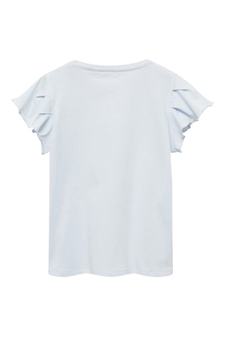 T-shirt volants manches courtes - Blanc cassé