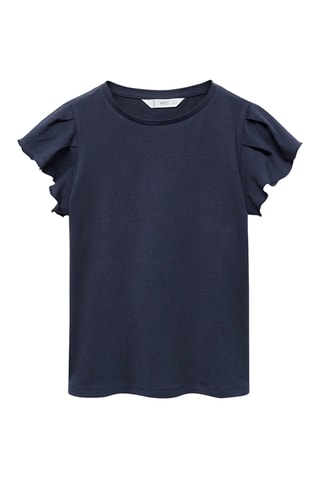 T-shirt volants manches courtes - Blanc cassé