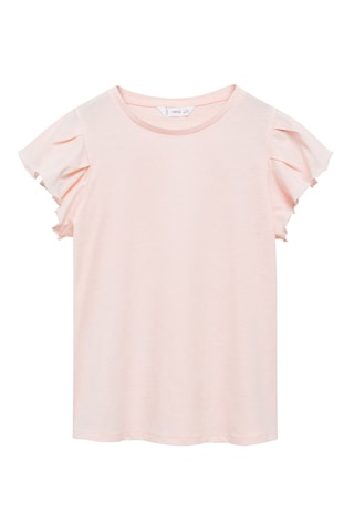 T-shirt volants manches courtes - Blanc cassé