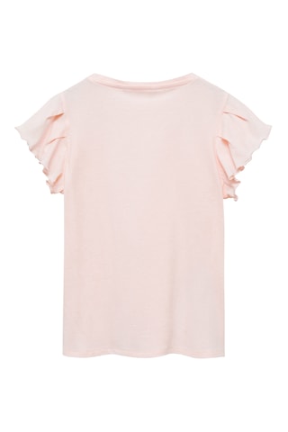 T-shirt volants manches courtes - Blanc cassé