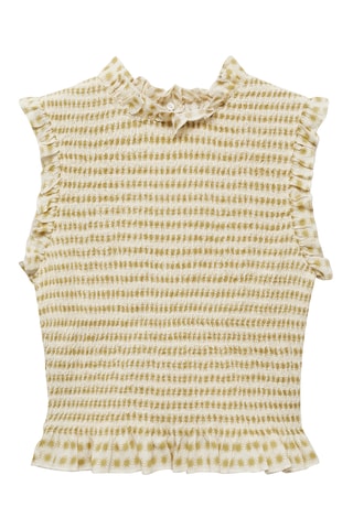 Top imprimé volanté - Blanc cassé