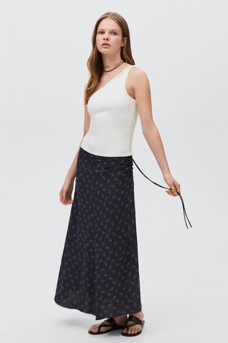 Top asymétrique coton - Blanc cassé