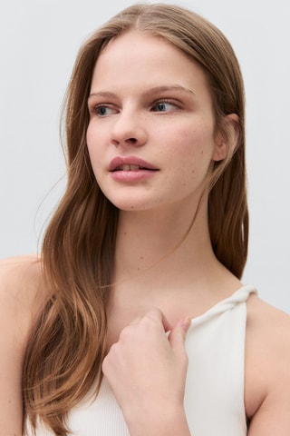 Top asymétrique coton - Blanc cassé