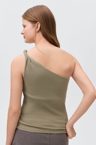 Top asymétrique coton - Blanc cassé