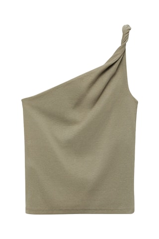 Top asymétrique coton - Blanc cassé