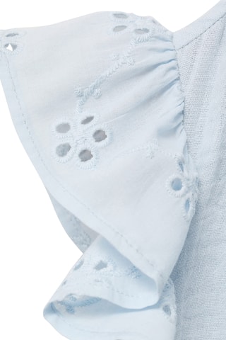 Robe brodée à volants - Bleu clair