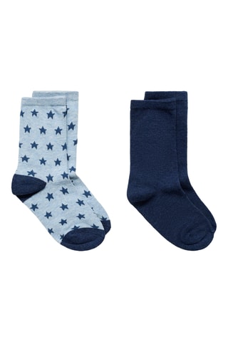 Pack 2 paires de chaussettes imprimées - Bleu marine