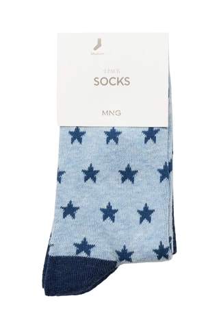 Pack 2 paires de chaussettes imprimées - Bleu marine