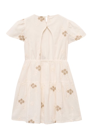 Robe courte détail brodé - Blanc cassé