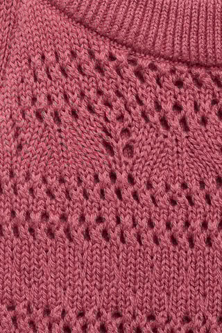 Top maille ajourée coton - Rouge