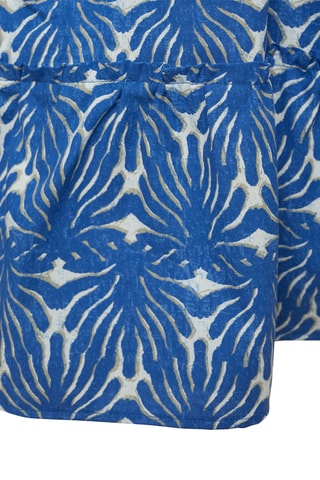 Robe imprimée manche volant - Bleu