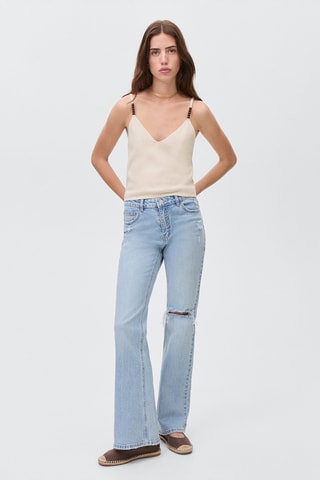 Top détail perles - Sable