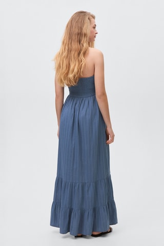 Maxi robe empiècement crochet - Bleu