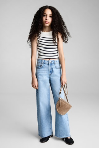 Top à rayures - Blanc cassé