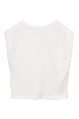 T-shirt message plis épaules - Blanc cassé