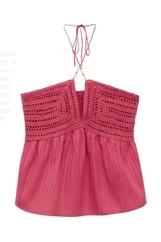 Haut crochet perles - Bleu marine